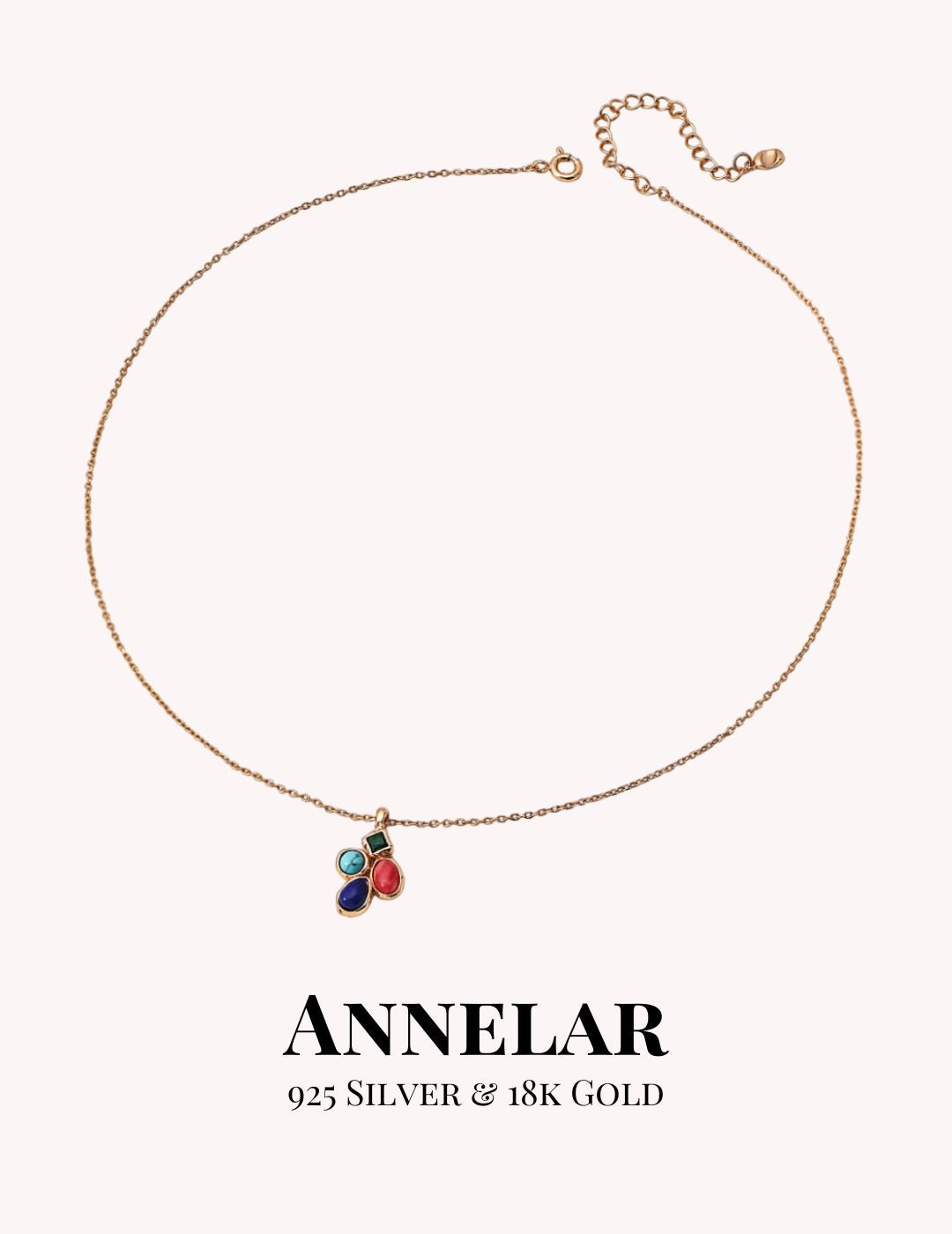 Lapis Lazuli & Multi-Gemstone Pendant 925 Sterling Silver Necklace