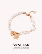 Pulsera con dijes de perla natural de la suerte y plata S925