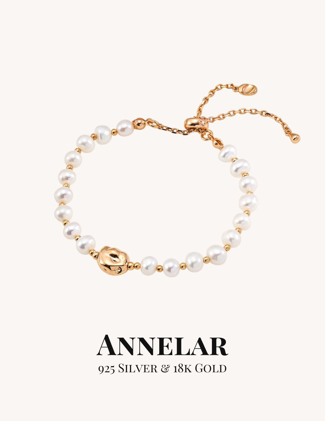 Bracelet en perles naturelles et argent sterling 925