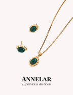 Natural Malachite Jewelry Set (Necklace + Earrings)