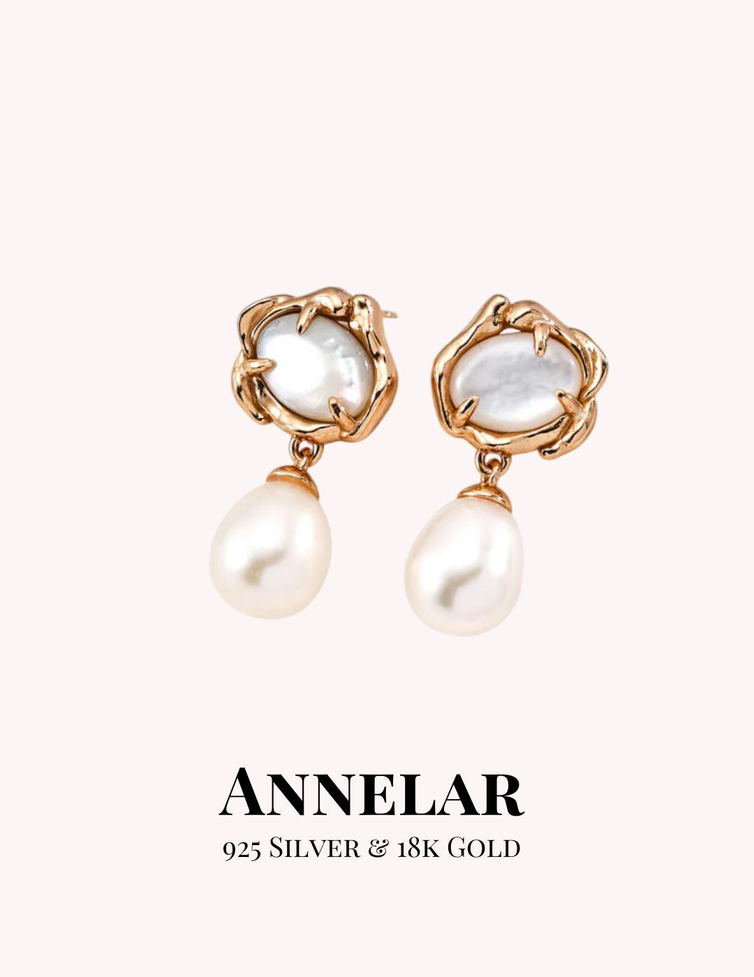 Boucles d'oreilles en perles naturelles et nacre, argent sterling 925