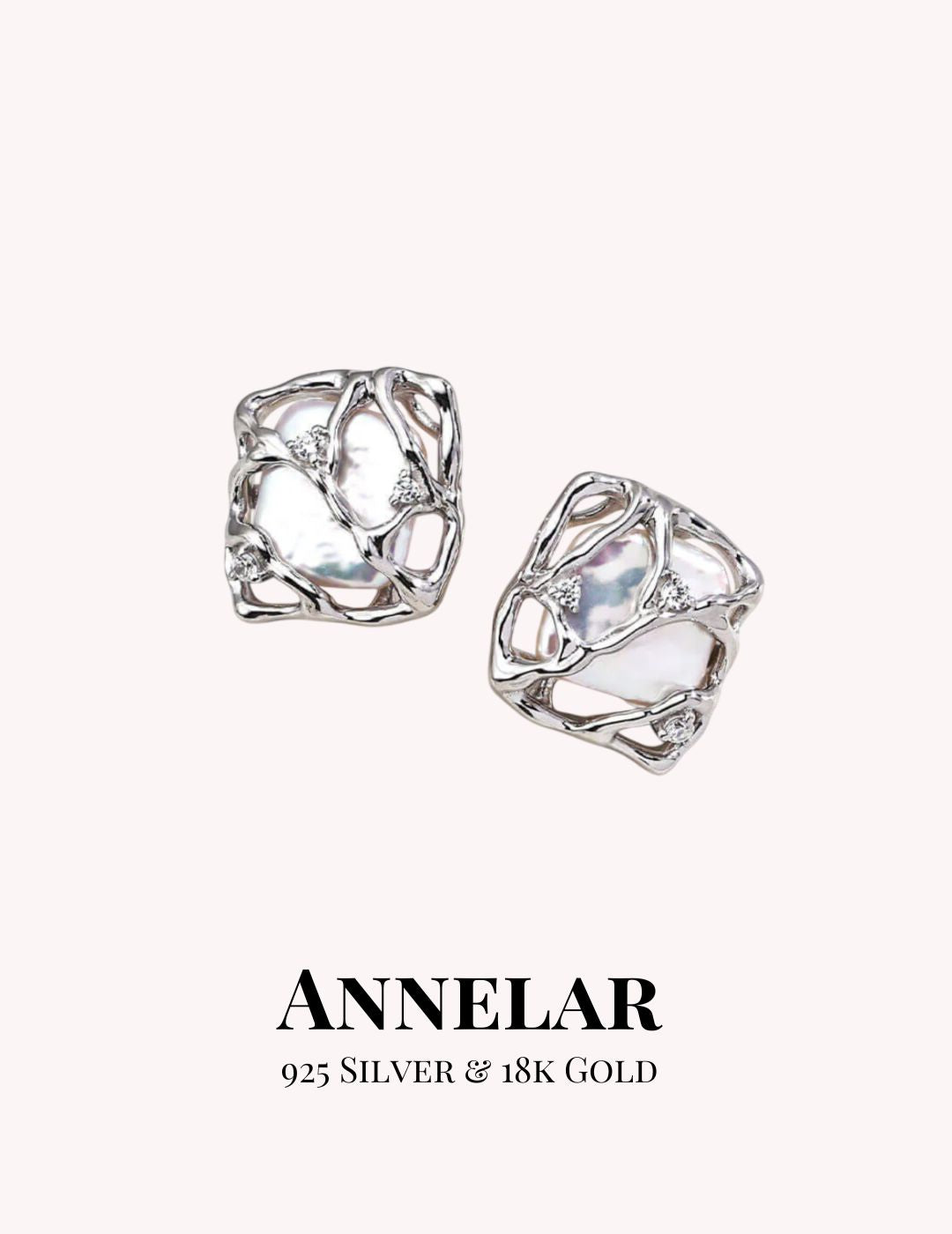 Boucles d'oreilles puces en argent sterling 925, perles baroques naturelles et zircon