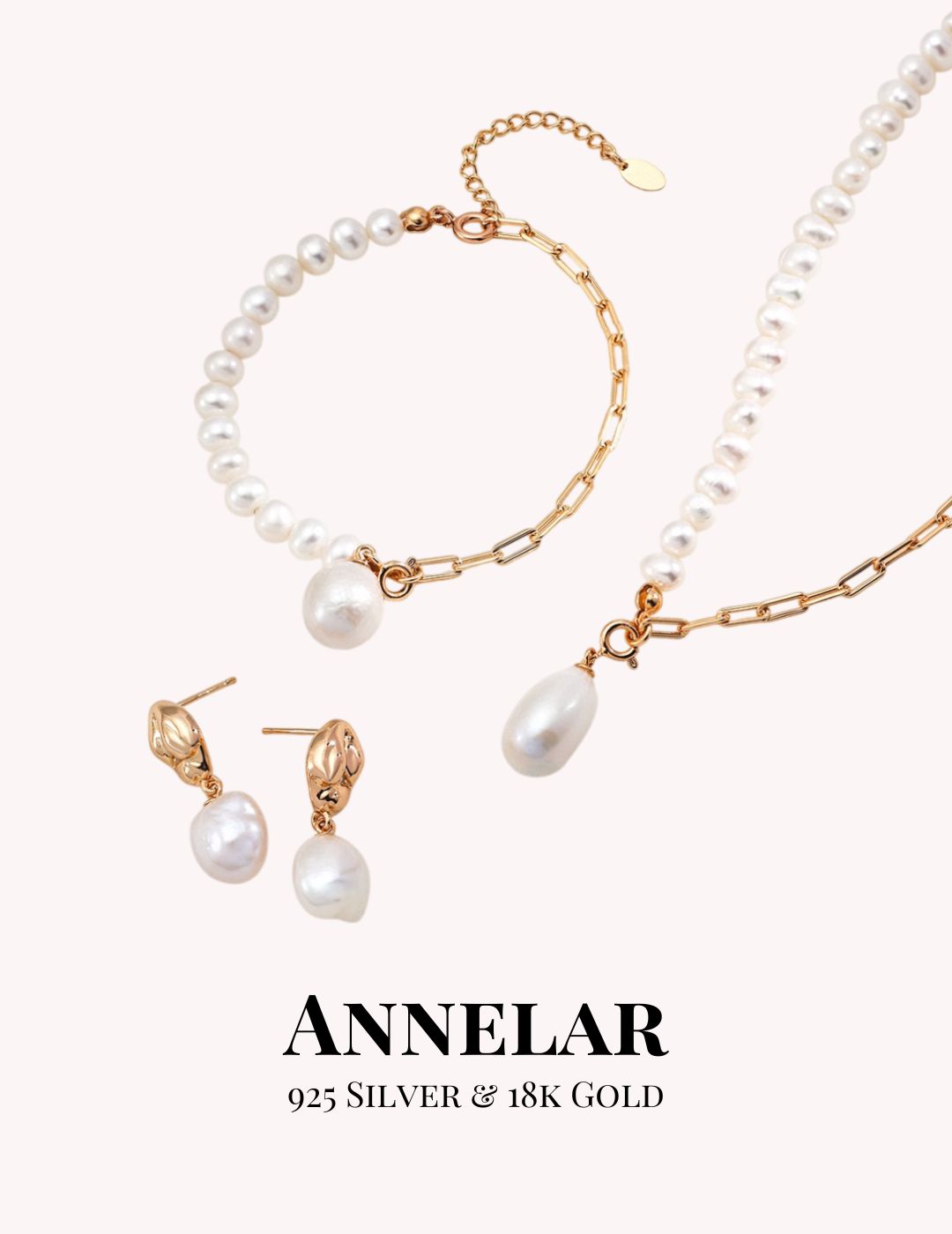 Pulsera de perlas barrocas y plata de ley S925