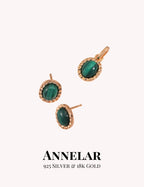 Natural Malachite Jewelry Set (Necklace + Earrings)