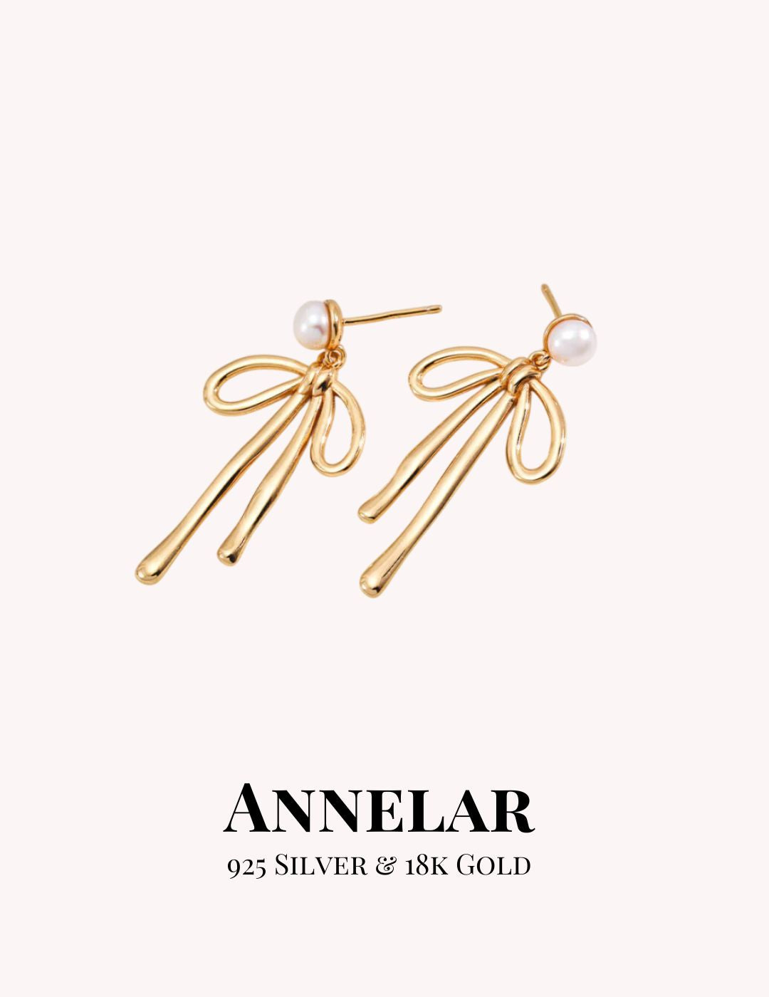 Bow Natural Pearl Drop Earrings