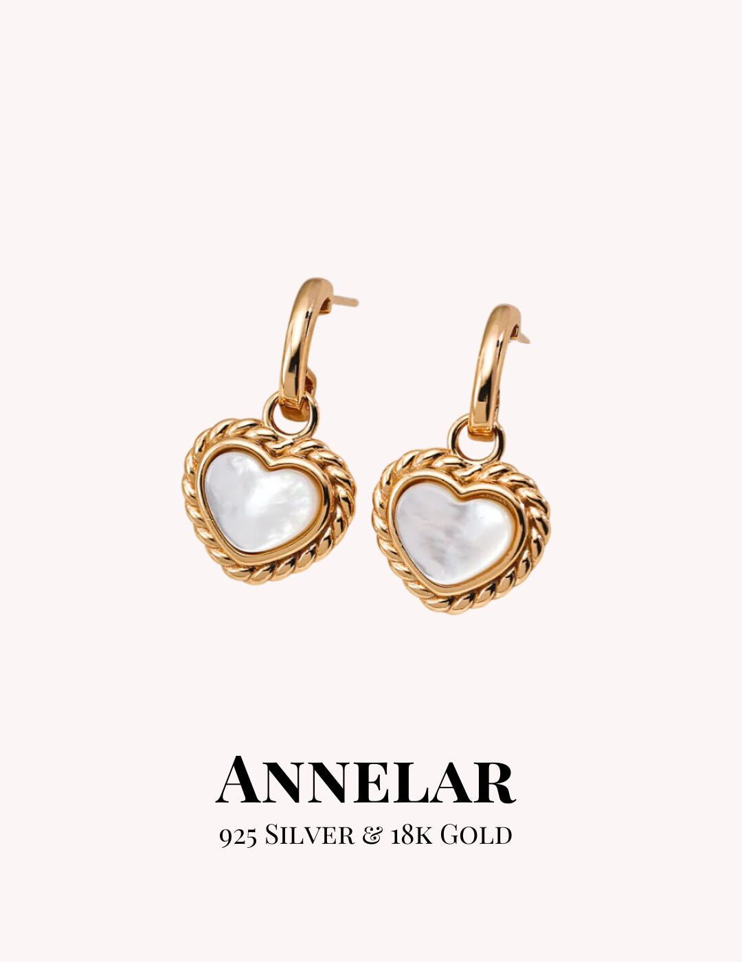 Heart-shaped Mother of Pearl Earrings