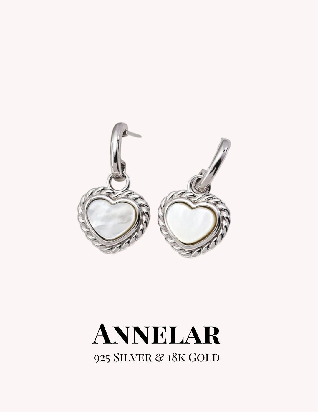 Heart-shaped Mother of Pearl Earrings