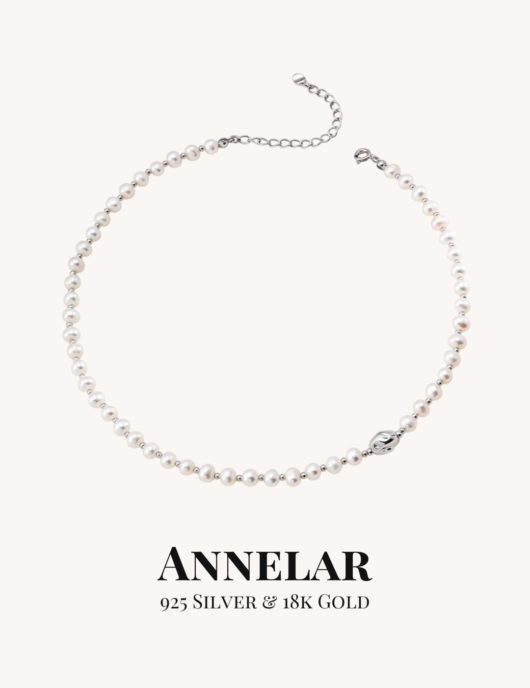 Bracelet en perles naturelles et argent sterling 925