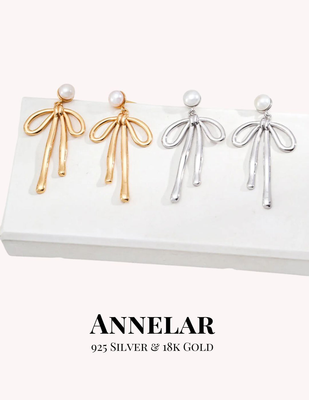 Bow Natural Pearl Drop Earrings