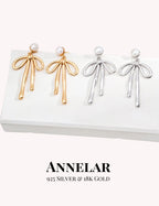 Bow Natural Pearl Drop Earrings