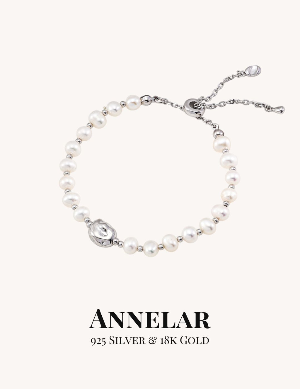 Bracelet en perles naturelles et argent sterling 925