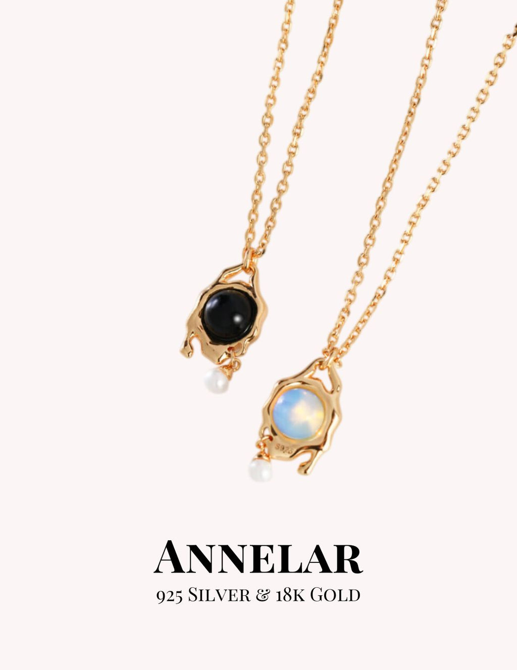 Collar de plata de ley S925 con colgante de ágata y ópalo