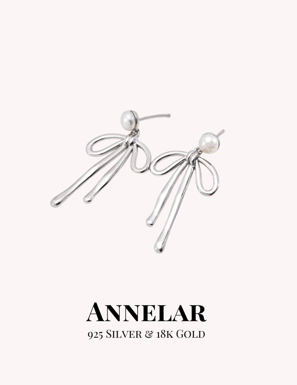 Bow Natural Pearl Drop Earrings