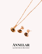 Vintage Natural Tiger Eye Set (Necklace & Earrings)