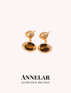Vintage Natural Tiger Eye Set (Necklace & Earrings)