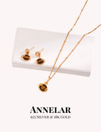 Vintage Natural Tiger Eye Set (Necklace & Earrings)
