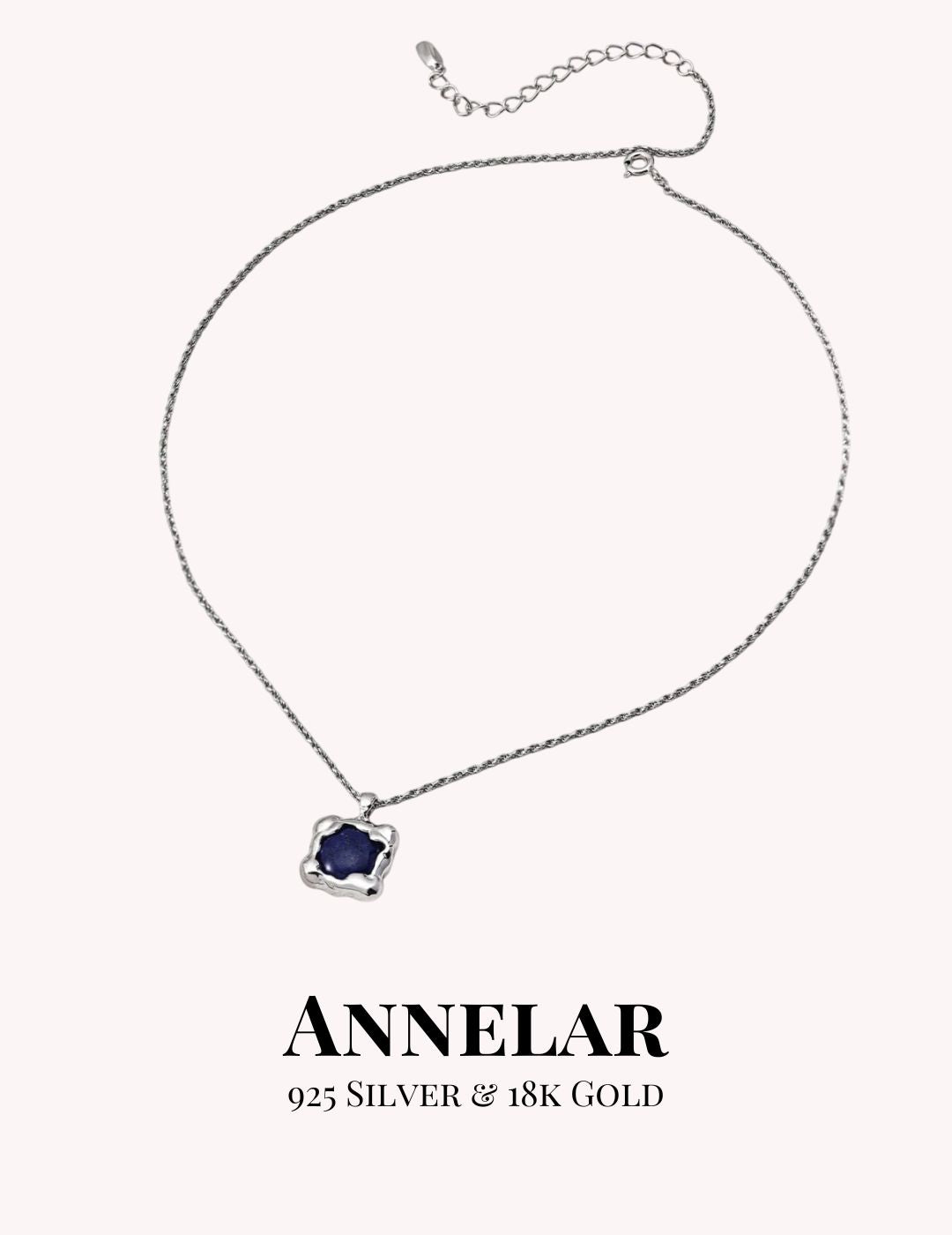 Collar minimalista de plata S925 con colgante de lapislázuli