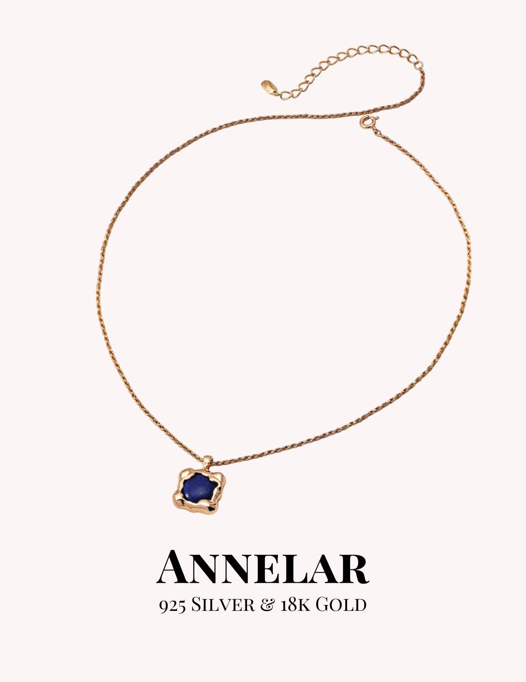 Minimalist Lapis Lazuli Pendant S925 Silver Necklace