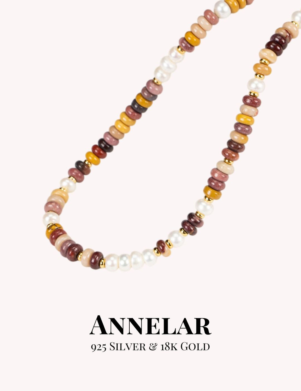 Collar de cuentas de ópalo de huevo natural y perlas