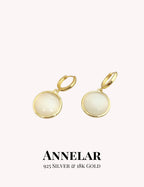 Boucles d'oreilles pendantes en argent S925 et quartz œil-de-chat