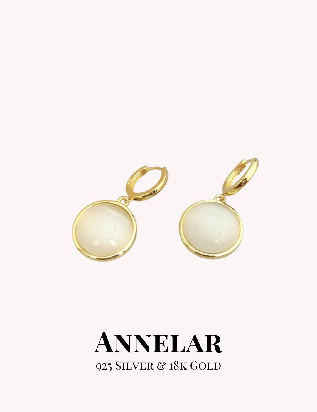 Boucles d'oreilles pendantes en argent S925 et quartz œil-de-chat