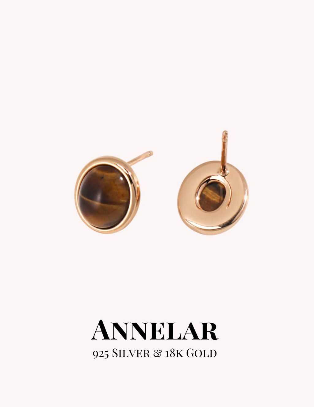 Pendientes de plata de ley 925 con ojo de tigre y ágata