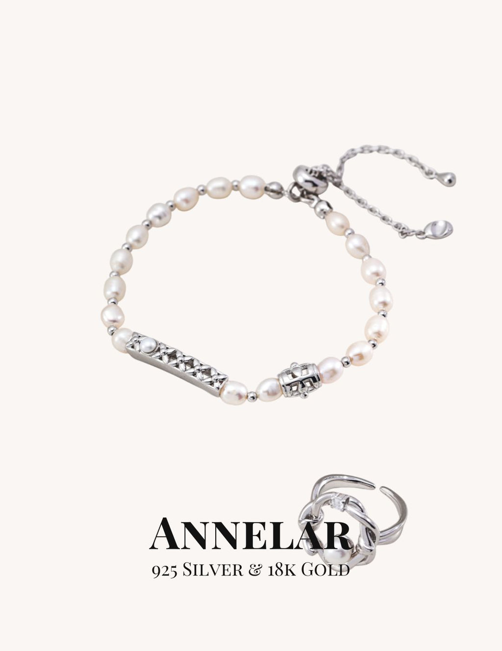 Pulsera de perlas naturales y plata de ley S925