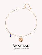 Aquarius Natural Lapis Lazuli Pendant S925 Silver Necklace