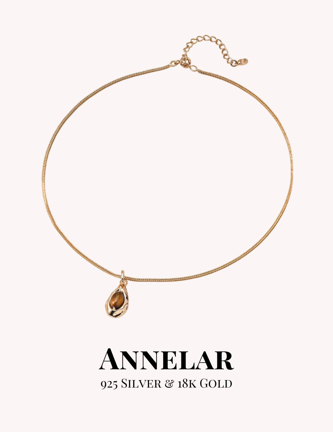 Natural Tiger's Eye Pendant Necklace