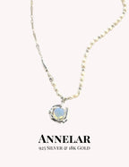 Collar de plata de ley 925 con perlas naturales y ópalo