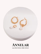 Pendientes colgantes de plata S925 con perlas naturales