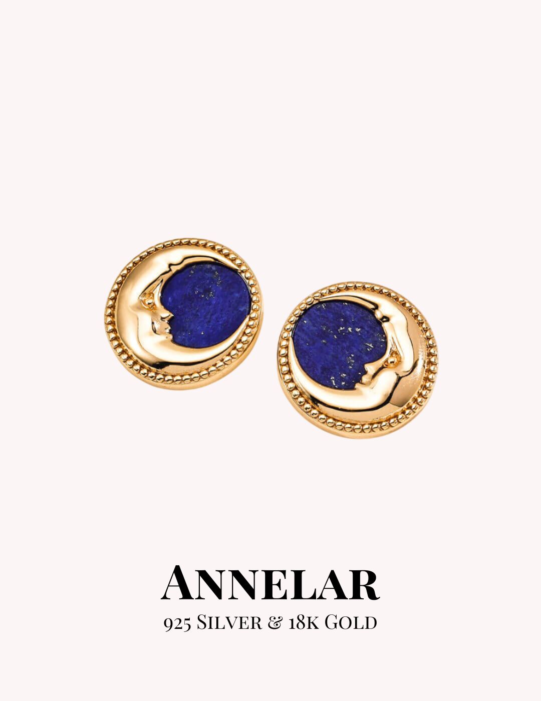 Boucles d'oreilles vintage en argent sterling 925 et lapis-lazuli