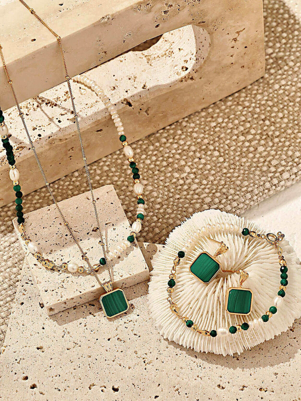 Elegant gift box packaging for the malachite and sterling silver earrings, perfect for a special present.