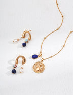 Meticulously handcrafted S925 sterling silver setting with rich vintage gold finish, highlighting artistic flair.