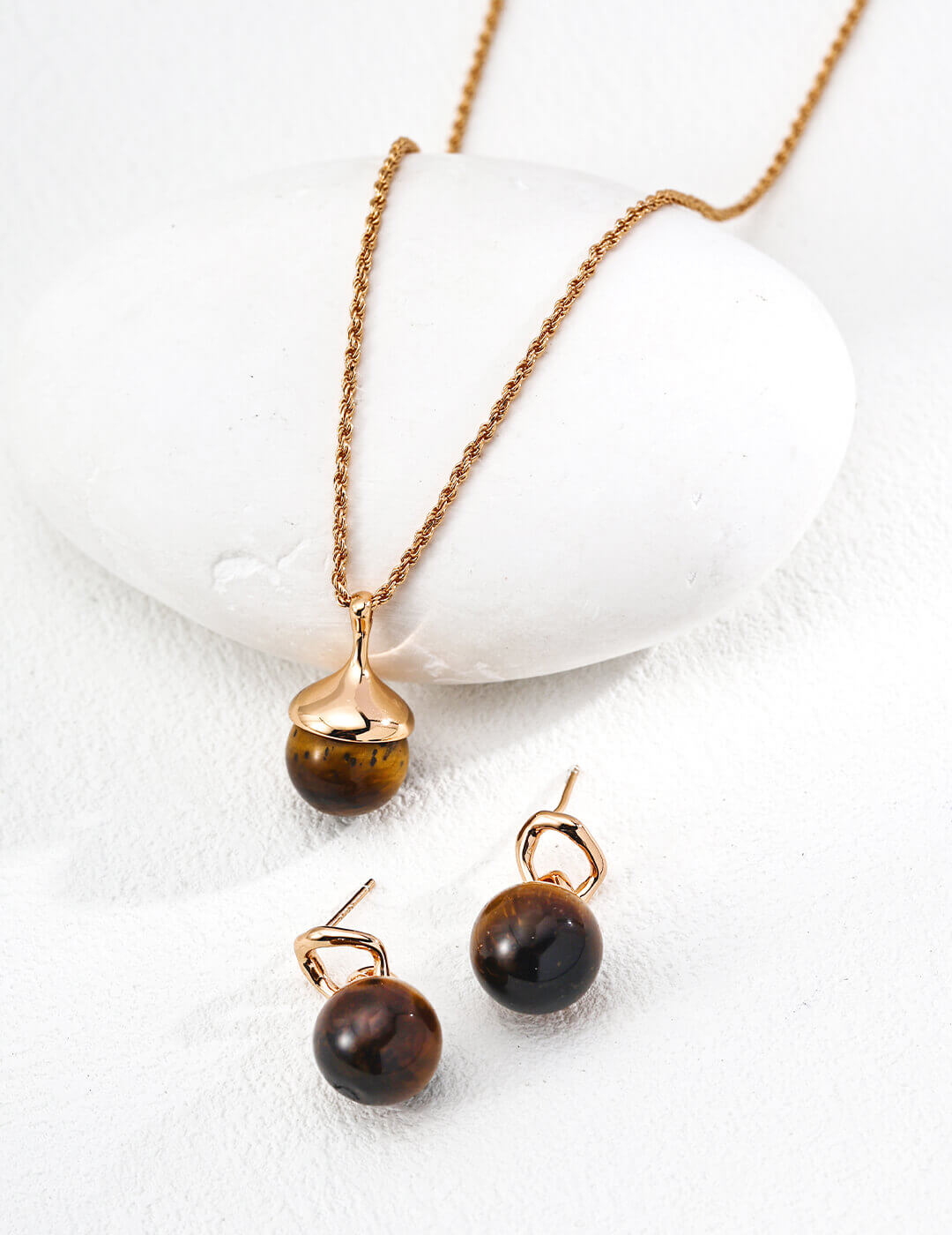 Natural Tiger's Eye S925 Silver Drop Earrings