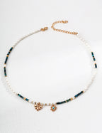 Natural Pearl Malachite Turquoise Necklace