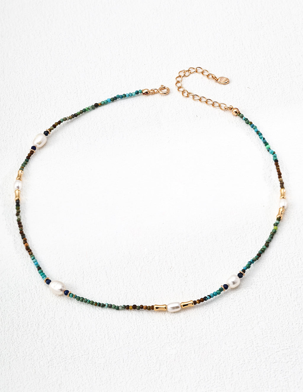 Natural Pearl, Lapis Lazuli & Turquoise Necklace & Bracelet