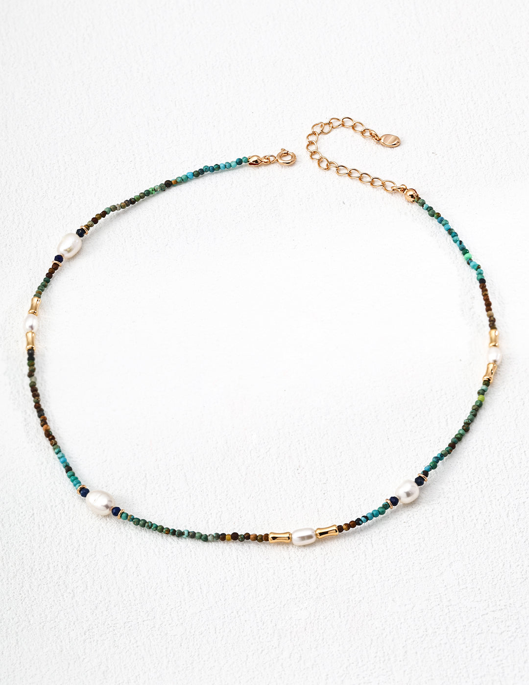 Natural Pearl, Lapis Lazuli & Turquoise Necklace & Bracelet
