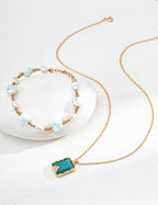Minimalist Amazonite Pendant S925 Sterling Silver Necklace