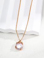 Minimalist Natural Pearl Pendant S925 Sterling Silver Necklace