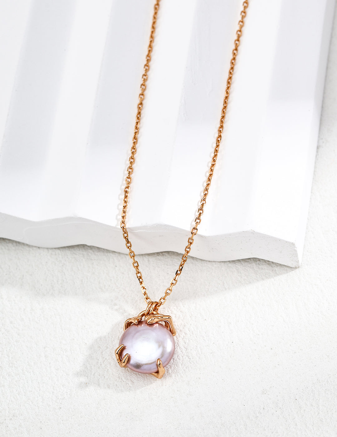 Minimalist Natural Pearl Pendant S925 Sterling Silver Necklace