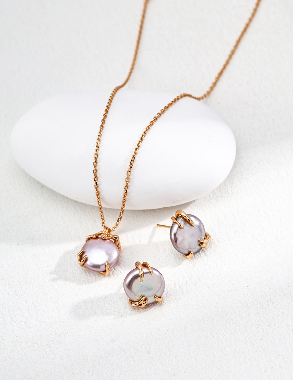 Minimalist Natural Pearl Pendant S925 Sterling Silver Necklace