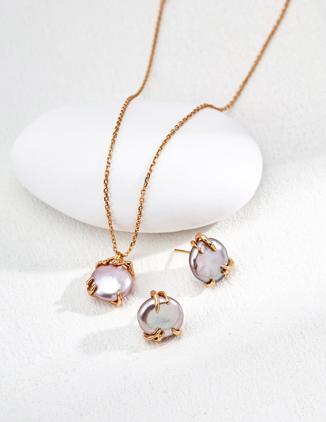 Minimalist Natural Pearl Pendant S925 Sterling Silver Necklace
