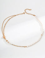 Vintage Rose Natural Pearl Set (Necklace & Bracelet)