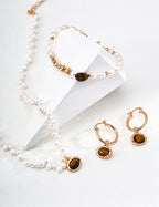 Natural Pearl & Tiger's Eye S925 Sterling Silver Necklace