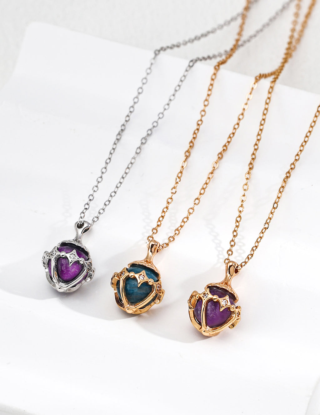 Amethyst Lucky Star 925 Silver Necklace