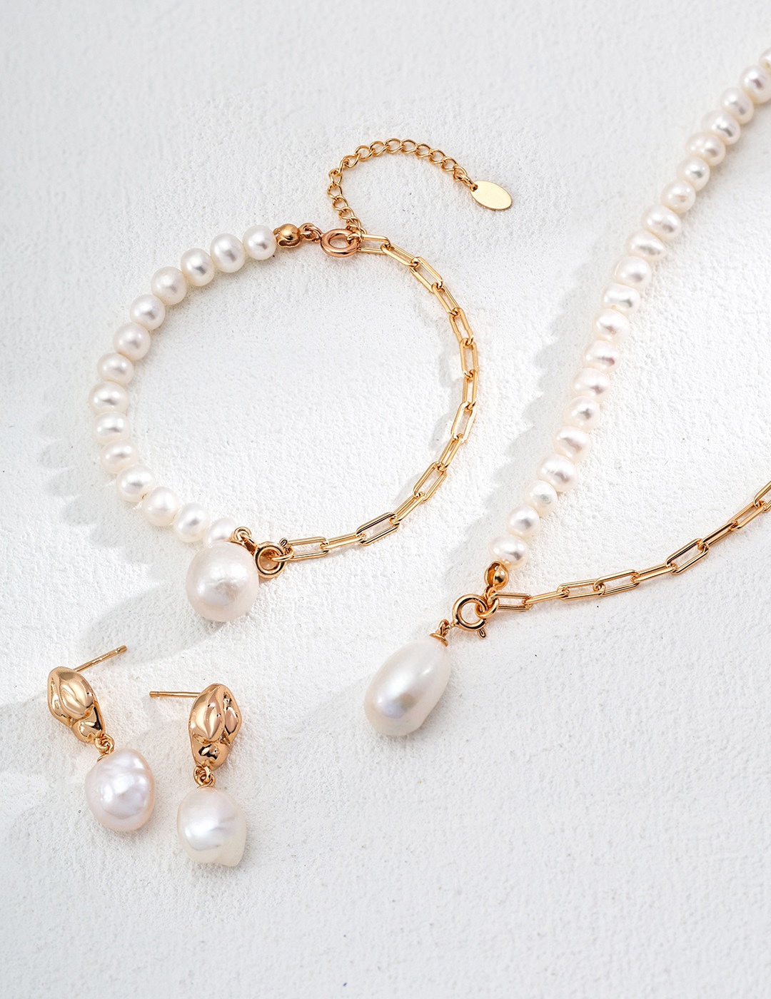 Minimalist Baroque Pearl S925 Sterling Silver Bracelet