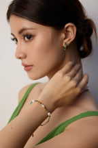 Natural Pearl & Azurite Turquoise S925 Sterling Silver Bracelet