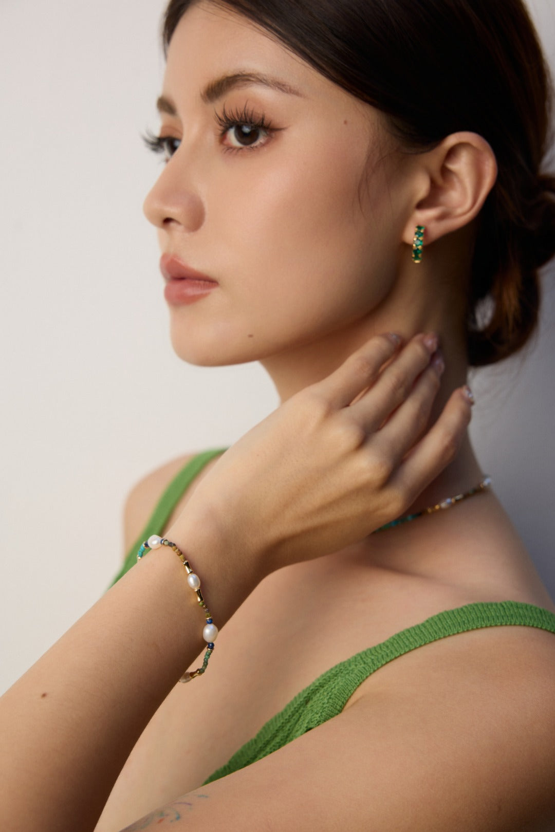 Natural Pearl & Azurite Turquoise S925 Sterling Silver Bracelet