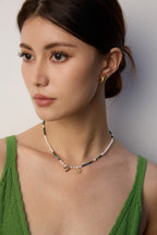 Natural Pearl Malachite Turquoise Necklace